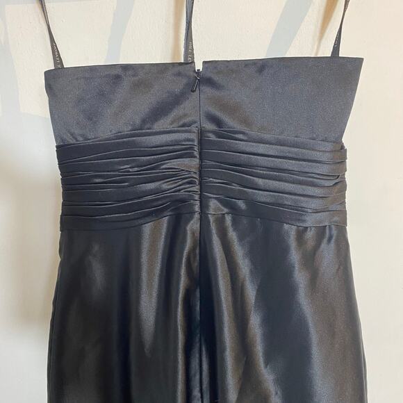 Bill Levkoff Sz 8 Black Satin Sleeveless Mini Dress Cocktail Party Formal - Picture 6 of 7